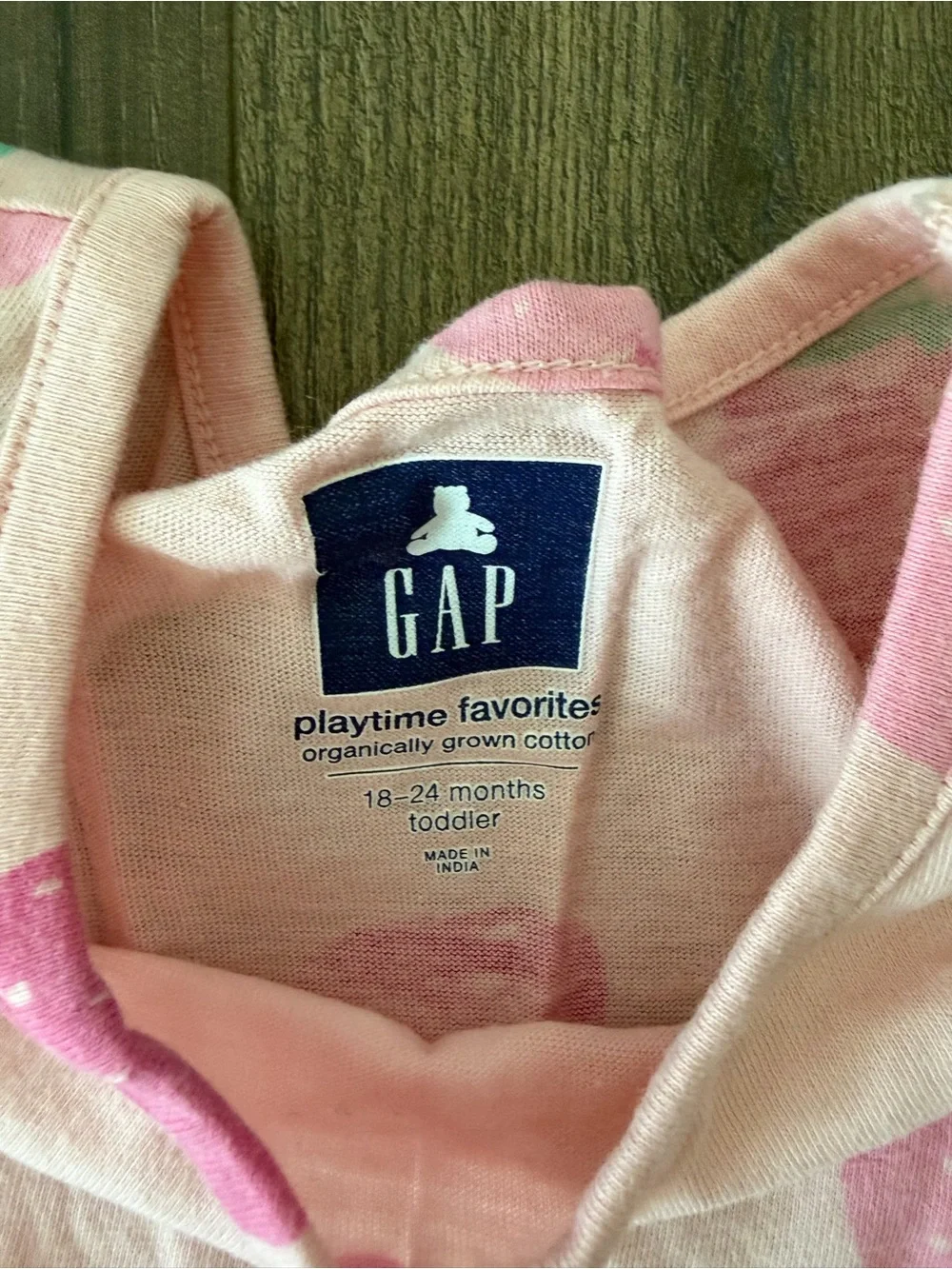 GAP Pink Strawberry Print Short Sleeve Dress